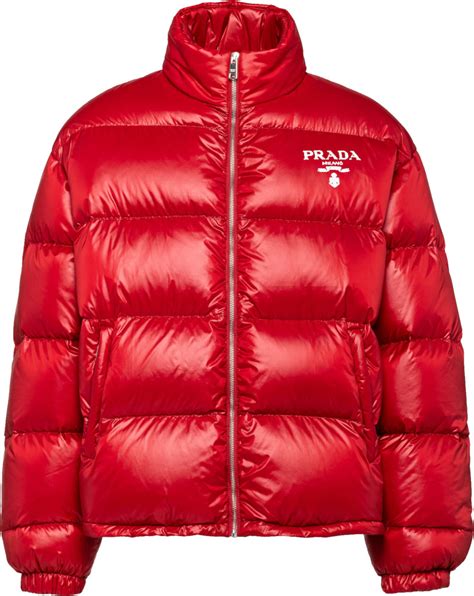 prada red puffer jacket